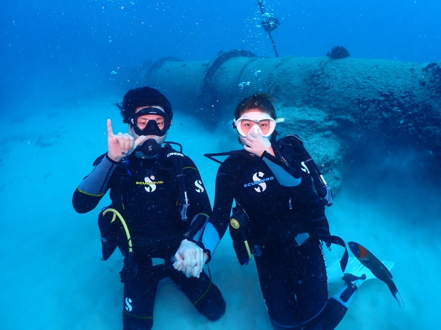 お二人の水中写真!